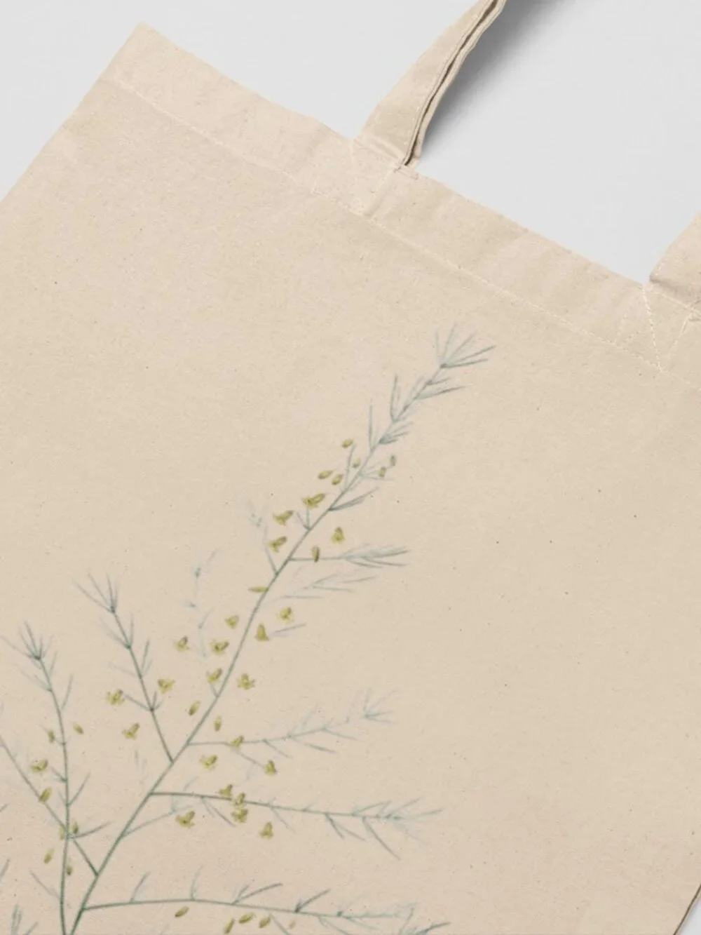 Sea Asparagus Vintage Floral Print Graphic Canvas Tote Bag
